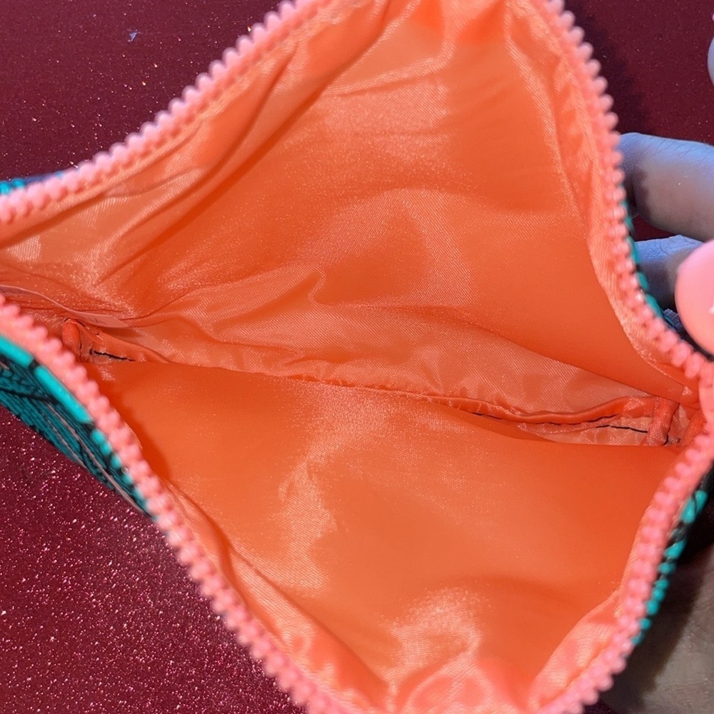 4/$10 Ipsy Glam Bag New Unused July 2019 TROPICAL Palm Teal Green Pink Zip Bag - Picture 3 of 6
